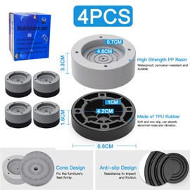 Pack of 4 Washing Machine Foot Pads, Anti-Vibration Washing Machine, Vibration Damper Pads, Universal Anti-Vibration Mat, Washing Machine Feet for Washing Machine & Dryer, Anti-Vibration Feet