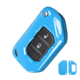 Key Fob Cover Case Protector Fit for Jeep Wrangler JL JLU Gladiator JT 2018-2025 (Light Blue)