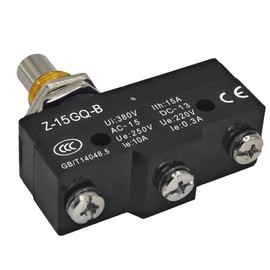 2PCS Z-15GQ-B Micro Limit Switch - 1NO+1NC Panel Mount Snap Action Switch with Screw Terminals, 15A 125-380VAC