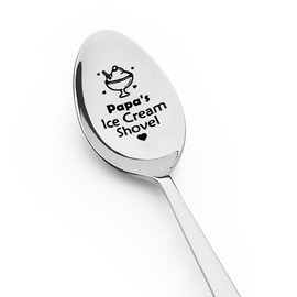 Papa Gifts Spoon for Dad Grandpa Ice Cream Shovel for Papa Dad Daddy Birthday Father Day Gifts for Grandpa Grandfather Gifts for Ice Cream Lover Gifts for Granddad Father in Law Engraved Spoon
