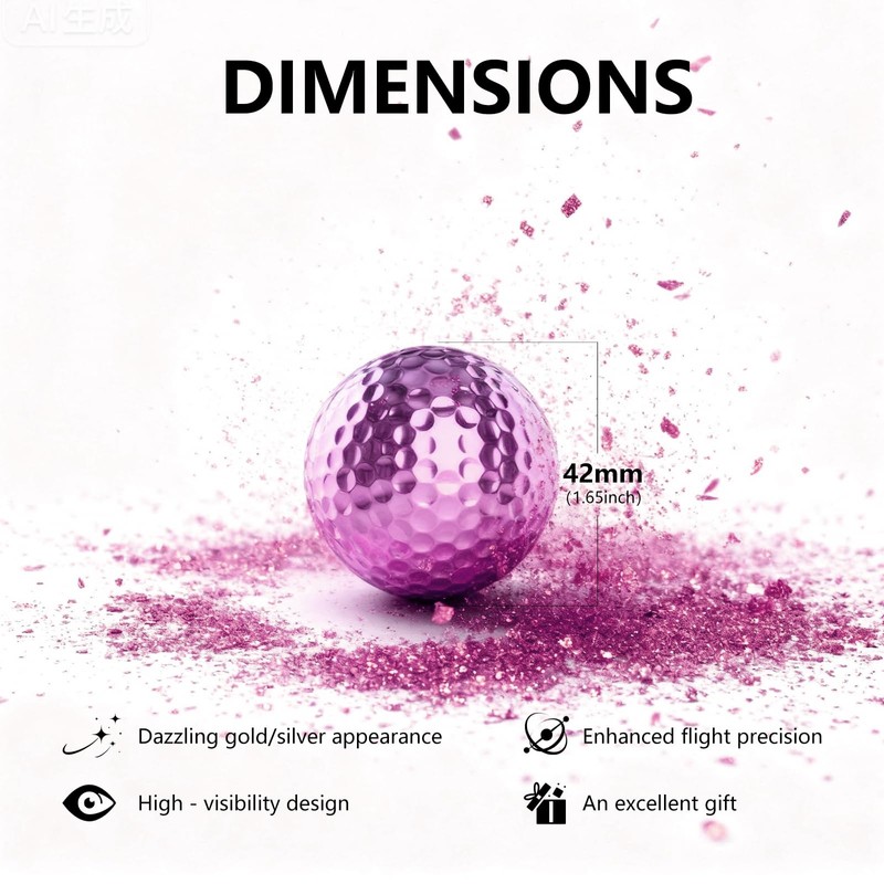 Blue purple Gradient Laser Golf Balls - 4 Balls Premium