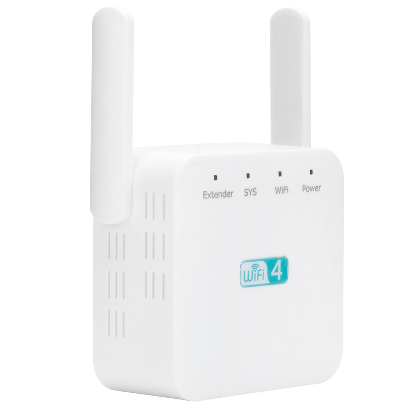 300M Repeater with Double Antenna Signal Amplifier Range Extender White