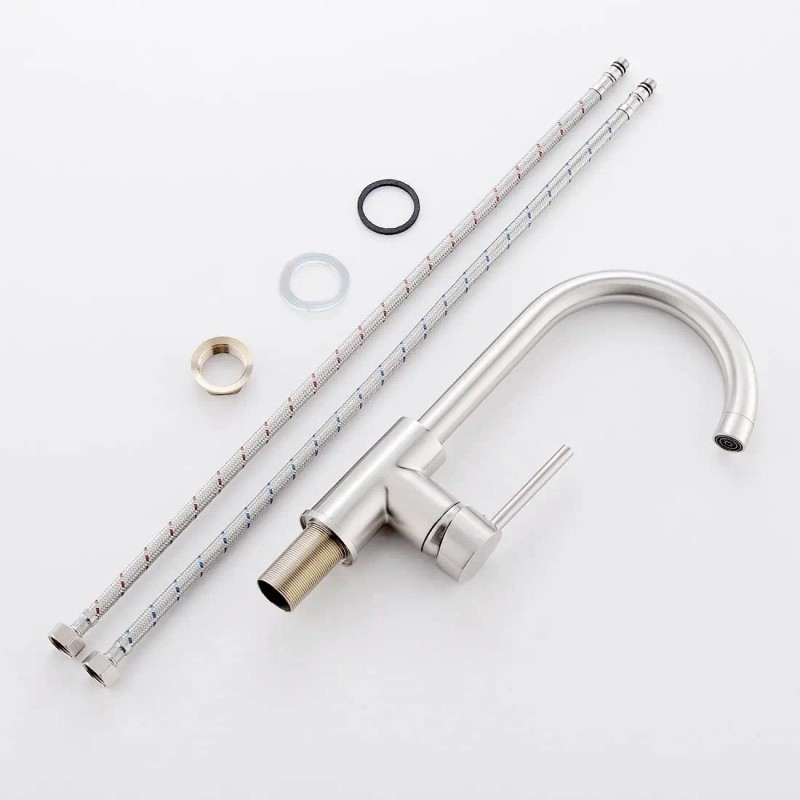 FLG Single Hole Hot Cold Water Mixer Sink Kitchen Faucets
