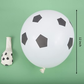 Jomnvo 24 Pcs Black Soccer Latex Balloons 12 Inch Football Balloons for World Cup Party Kids Birthday Party (Black)