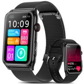 2025 Smartwatch Men's ECG/BMI/HRV/Uric Acid/Blood Pressure 1.57 Inch Health Watch with Phone Function 24H Heart Rate Monitor SpO2 Sleep / Apnea Monitor Fitness Watch Pedometer Smartband for iOS