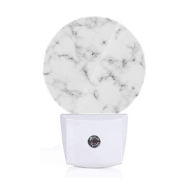 Axayaz White Grey Marble Texture Night Light Plug Into Wall Granite Rock Surface Auto Sensor LED Dusk to Dawn Light for Bedroom Staircase