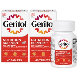 Geritol, Multivitamin Supplement, Contains B-Vitamins, Antioxidants, Vitamins C, E & D and Iron, 27 Essential Vitamins and Minerals, Gluten-Free, Non-GMO, No Artificial Sweeteners, 40 Tablets, 2 Pack