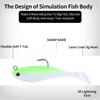 WUWYOUWL Fishing Lure Set, 5Pcs 8cm Soft Bait Head Sea