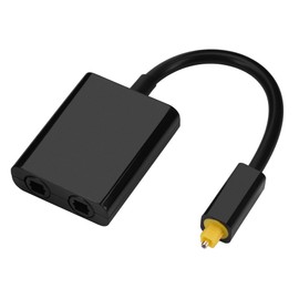 Lazmin Digital Fiber Optic Splitter, 1-in-2-out Fiber Optic Audio Splitter Fiber Optic Adapter Black and White (Black)