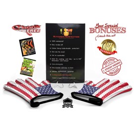 KITCHEN PERFECTION Silicone Smoker Oven Gloves -Extreme Heat Resistant BBQ Gloves -Handle Hot Food Right on Your Smoker Grill Fryer Pit|Waterproof Oven Mitts Grill Gloves |Superior Value Set+3 Bonuses