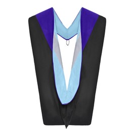 Endea Graduation Doctoral Hood for Law College Degrees - University Academic Regalia Hood - Unisex (Purple/Light Blue/Silver)