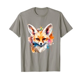 Colorful Splash Art Fennec Fox T-Shirt