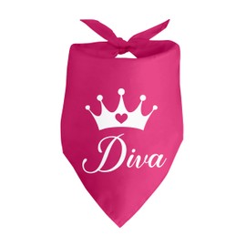 Pink Dog Bandana Diva Pet Dog Bandana for Girls - Funny and Cute Pet Birthday Gift for Small Medium Dogs and Cats - Puppy Bandana