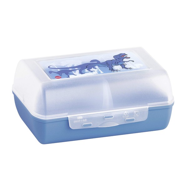 Emsa 513795 Lunchbox for Children, Removable partition, Dinomotiv, Blue, Variabolo
