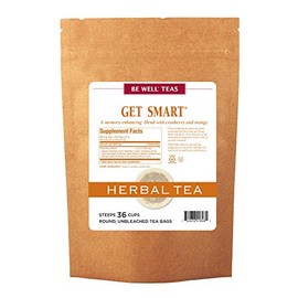 The Republic of Tea Be Well Teas No. 16, Get Smart Herbal Tea For Memory/Focus, Refill Pack of 36 Tea Bags