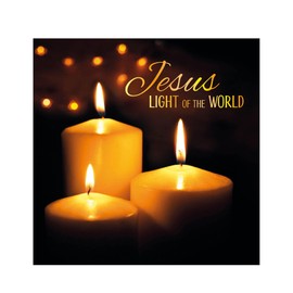 Christian Christmas cards, pack of 10 - Jesus Light of the World Christmas cards pack with Bible verse John 8:12 inside these religious Christmas cards, by Just Cards Direct