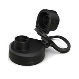 Hydrapeak Chug Lid with Flexible Handle - Fits All Wide Mouth Insulated Water Bottles, Leak Proof and Spill Proof Bottle Cap (Black)