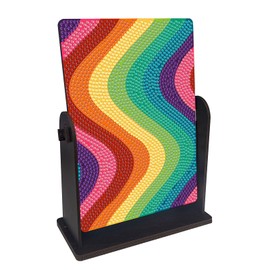 pigpigboss Rainbow Diamond Painting Rotate Mirror Kit, Crystal Drill Multicolor Lines Diamond Art Makeup Mirror for Adult Beginner Home Office Desktop Decor