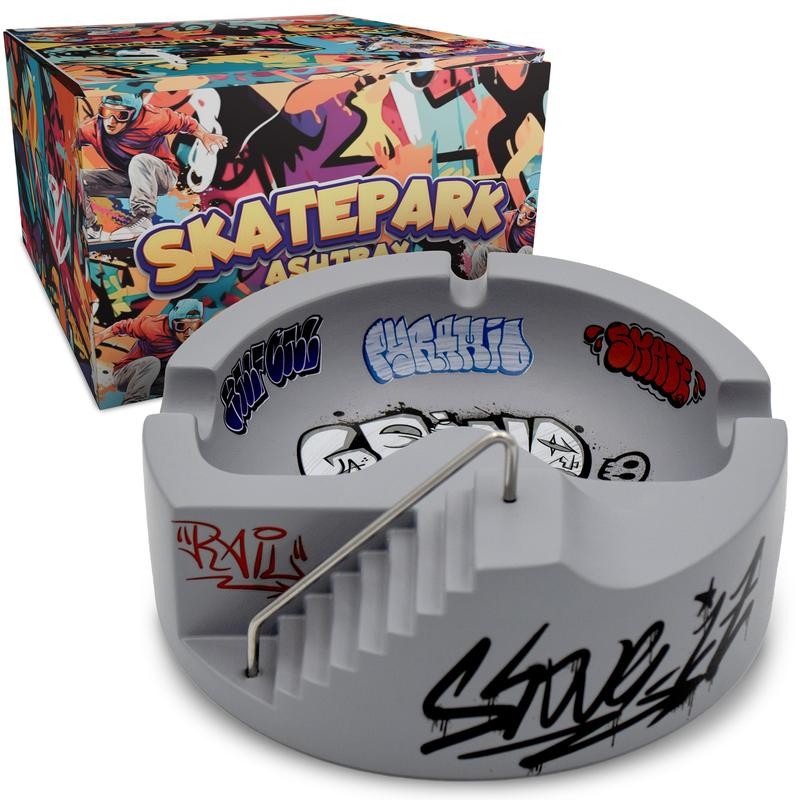 Concrete Skatepark Tray - 100% Solid Concrete, 6.5in Round Base,