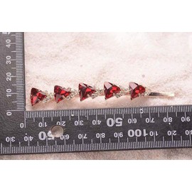 2PCS Rhinestone Alloy Bobby Pins Side Clip Crystal Hairpin Hair Clip Barrettes Hair Accessories for Women Lady (Red)