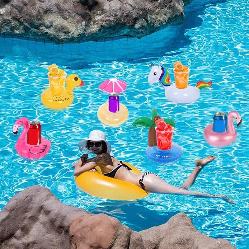 6 portabevande gonfiabili, per piscina, per bevande, galleggiante, per piscina,