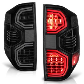 Auto Dynasty LED Tail Lights Assembly Compatible with 2014-2021 Toyota Tundra, Pair of LED DRL Tail Lamps Replacement, Black Housing Smoked Red Lens, 815600C100 815500C100 TO2800193 TO2801193
