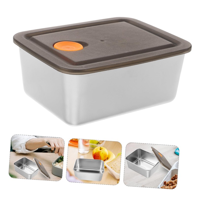 BIUDECO Stainless Steel Refrigerator Fresh Storage Box Snack Preservation Box