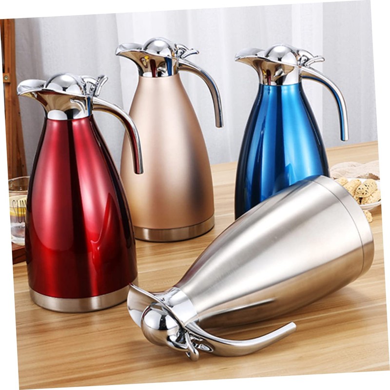 COLLBATH Stainless Steel Insulated Kettle 2l Flask Red Vacuum Insulated