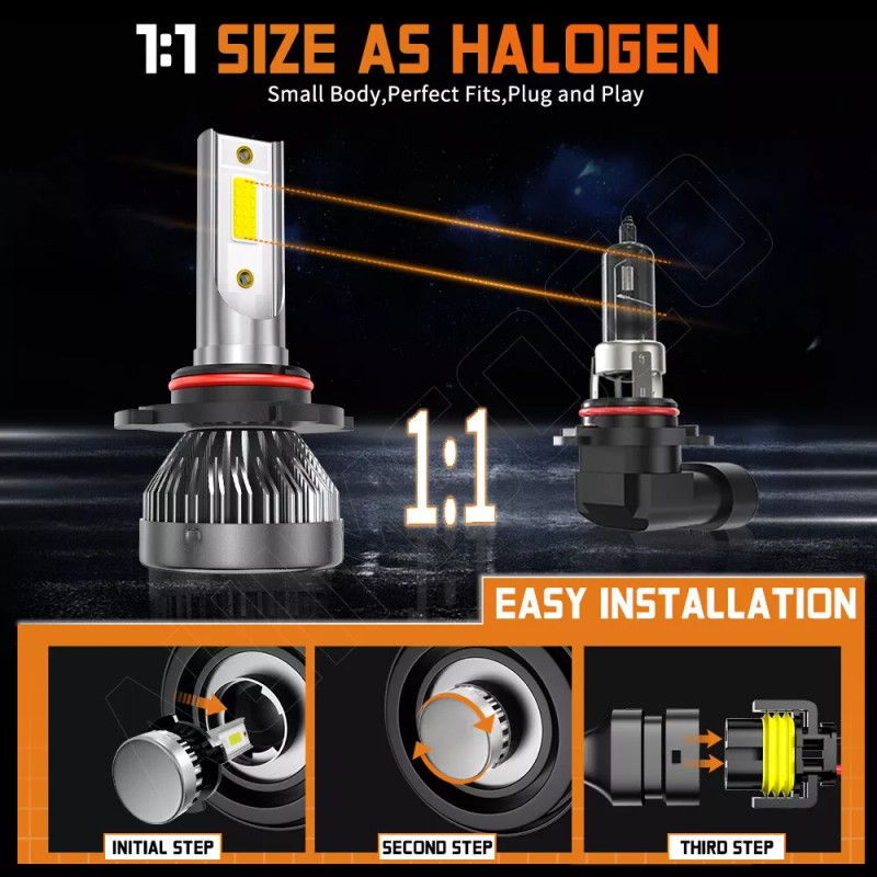 AUIMSOCO H11 H8 H9 LED LightBulb Kit High Low Beam