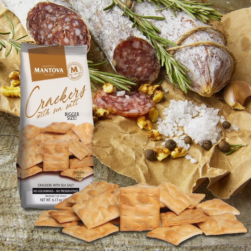 Mantova Crackers with Sea Salt, 6.17 oz. (Pack of 2),