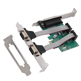 PCI E 2 Port Serial Expansion Card, PCI Two 9 pin RS 232 DB9 to DB25 LPT Parallel Port Adapter Card, WCH382 Master Chip - Desktop PCI Riser Card with Low Bracket