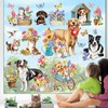 decalmile Spring Dog Cat Double Sided Window Clings Golden Retriever