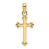10K Solid Yellow Gold Beaded Holy Cross Necklace Religious Chain