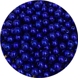 200pcs 10mm Pearl Beads Satin Luste Round Loose Plastic Pearl Craft Beads for Jewelry Making Earring Bracelet Necklace Key Chains Sewing Crafts Decoration (Royal Blue)