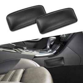 CHRYMUM 2PCS Door Armrest Protective Pad Soft Leather Armrest Pillow, Center Console Knee Cushion, Car Knee Leg Elbow Pillow, Universal Car Center Console Knee Cushion Soft Pad for Cars Trucks SUVs