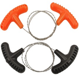 TARKDAK Stainless Steel Wire Saw 2 Pieces Pocket Saw String Saw Wire Saw Cutting Wire Survival Equipment Wood for Outdoor Travel Equipment and Rope Saw Camping Saw, 62-68 cm