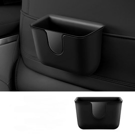 AOWIS Car Trash Can Storage Pockets - 100% Leak-Proof Organizer,Car Seat Back and Door Hanging Storage,Two Levels Above and Below (Black)
