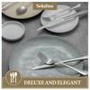 Selafun 24 Piece Silver Flatware Set.Stainless Steel Silverware Set.Titanium Plating
