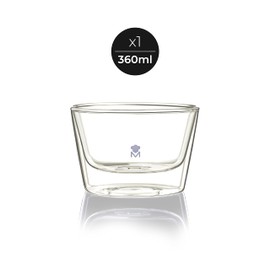 MasterPRO Mi Xology Glasschüssel, transparent, 360 ml, doppelwandig für zusätzliche Festigkeit, gefrierschrank- und mikrowellengeeignet, Küchenschale, giftfrei