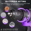 Purple 12V Cordless Drill,Electric Power Driver Kit,3/8-Inch Keyless Chuck, Variable
