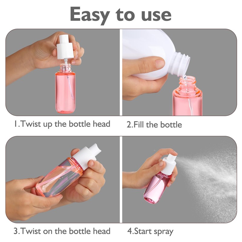Aeibxiy Small Spray Bottles Travel Size 1.35oz 40ML, Fine Mist