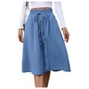 Verdusa Women's Button Paperbag Drawstring Waist Skirts A Line Flowy