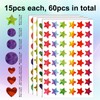 60 Sheet 3285 Pcs Holographic Foil Stickers, Sparkly Holographic Kids