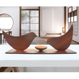 Healthy Floyds Wood Board Bird Sculpture Set – Modern Home Décor, Nature’s Elegance – Wooden Bird Statues, Minimalist Wood Bird Statues for Home & Office (Dark Brown)