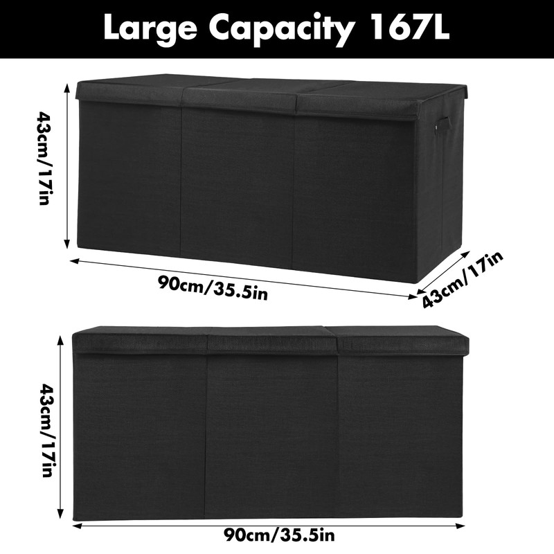 Extra Large Toy Box 167L, Sturdy Toy Storage Chest Organizer