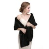 GANDBCOSECE Women's Faux Fur Shawl Wraps for Evening Party Pijian-36