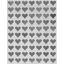 Royal Green Colored Decorative & Metallic Heart Stickers - Scrapbooking Stickers, Packaging Stickers, Arts & Crafts Decorative Sticker Labels for Scrapbooks & More - 0.5 inch, 350-Pack (Silver)