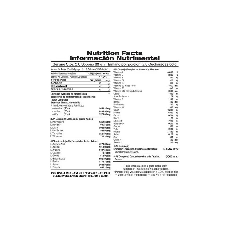 Fnt Isolate Protein Amino Zero Carb 1,500 Gr Sabor Nuezavellana
