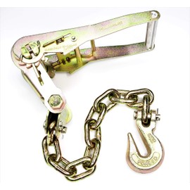 (Pack of 4) Auto Hauler with 5/16" Chain Ratchet and 5/16" Clevis Hook Tie Down - Grade 70