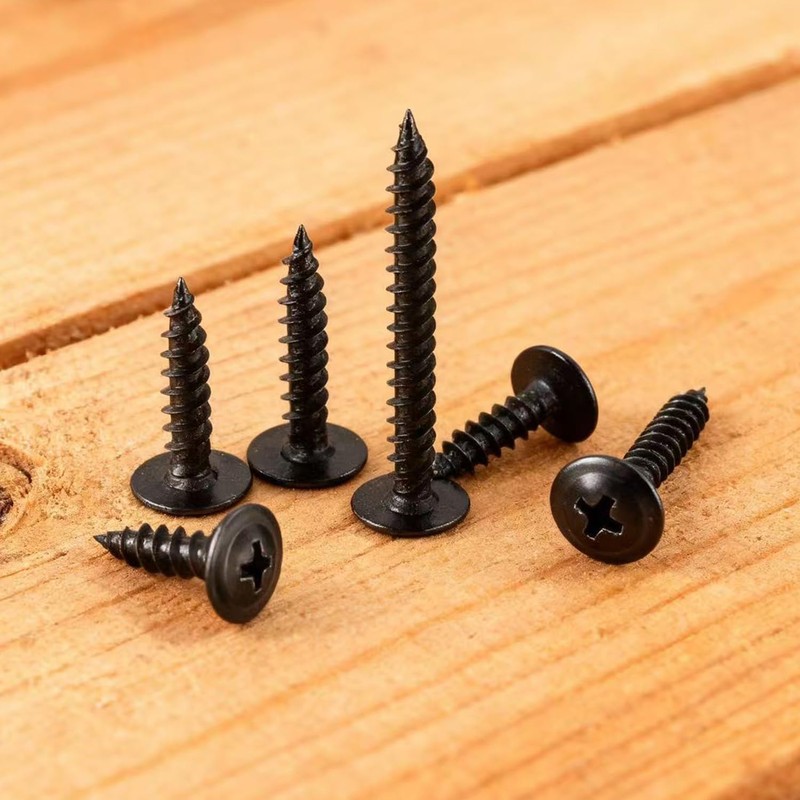 90PCS #8x1-1/4 Black Truss Head Self Tapping Screws - Phillips